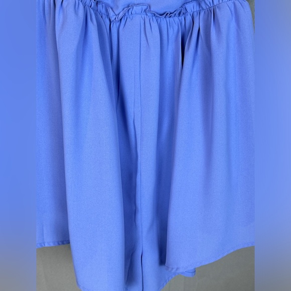 Blue Blush Blue Off the Shoulder Sacred Lotus Romper- Sz Medium - Picture 3 of 10